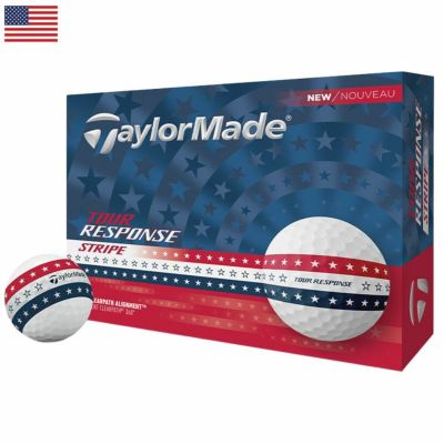 テーラーメイド 2025 Tour Response Stripe USA ツアーレスポンス ストライプ ゴルフボール 1ダース 全12球 ウレタンカバー 3ピース USA直輸入品