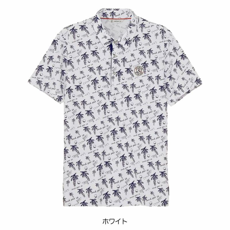 アンパスィソルケアプリンテッド半袖スキッパーシャツAMS9685X9メンズandperse2024秋冬モデル日本正規品