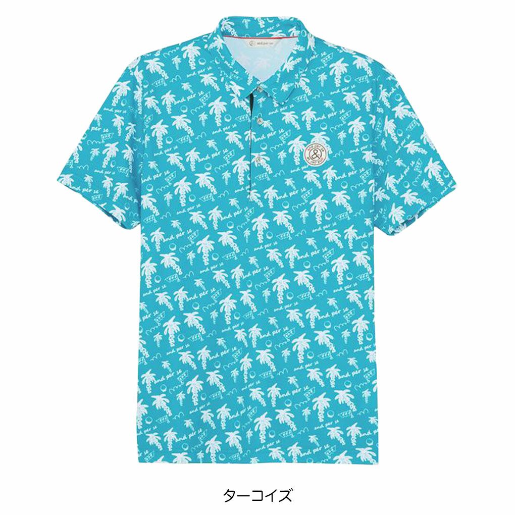 アンパスィソルケアプリンテッド半袖スキッパーシャツAMS9685X9メンズandperse2024秋冬モデル日本正規品