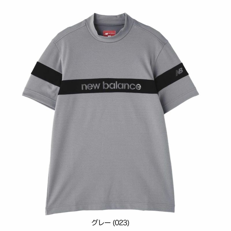ニューバランス配色ラインロゴ半袖モックネックプルオーバー012-5166002メンズゴルフウェアnewbalance2025春夏モデル日本正規品