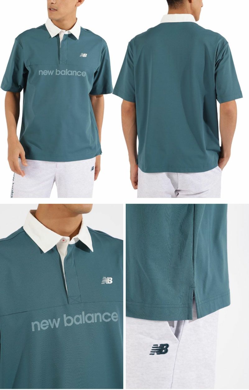 ニューバランス接触冷感UVカット半袖ラガーシャツ012-5166004メンズゴルフウェアnewbalance2025春夏モデル日本正規品