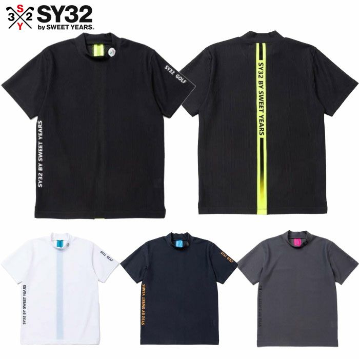 SY32GOLFSYG-25S020ゴルフウェア3D-FACEBACKNEONMOCK半袖メンズ日本正規品2025春夏モデル