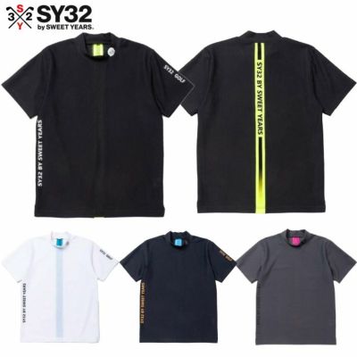 SY32 GOLF SYG-25S020 ゴルフウェア 3D-FACE BACK NEON MOCK 半袖 メンズ 日本正規品 2025春夏モデル 日本正規品
