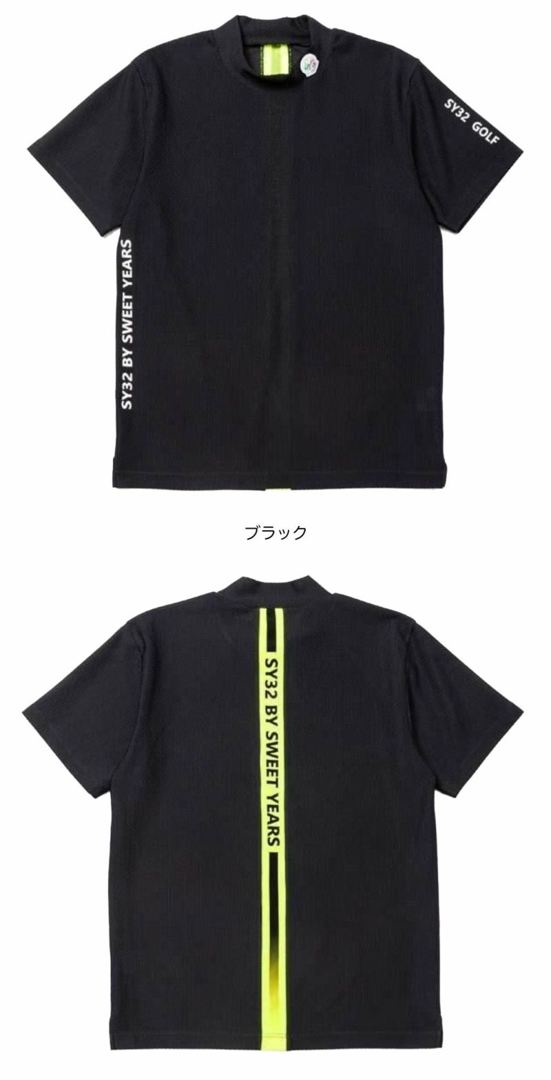 SY32GOLFSYG-25S020ゴルフウェア3D-FACEBACKNEONMOCK半袖メンズ日本正規品2025春夏モデル