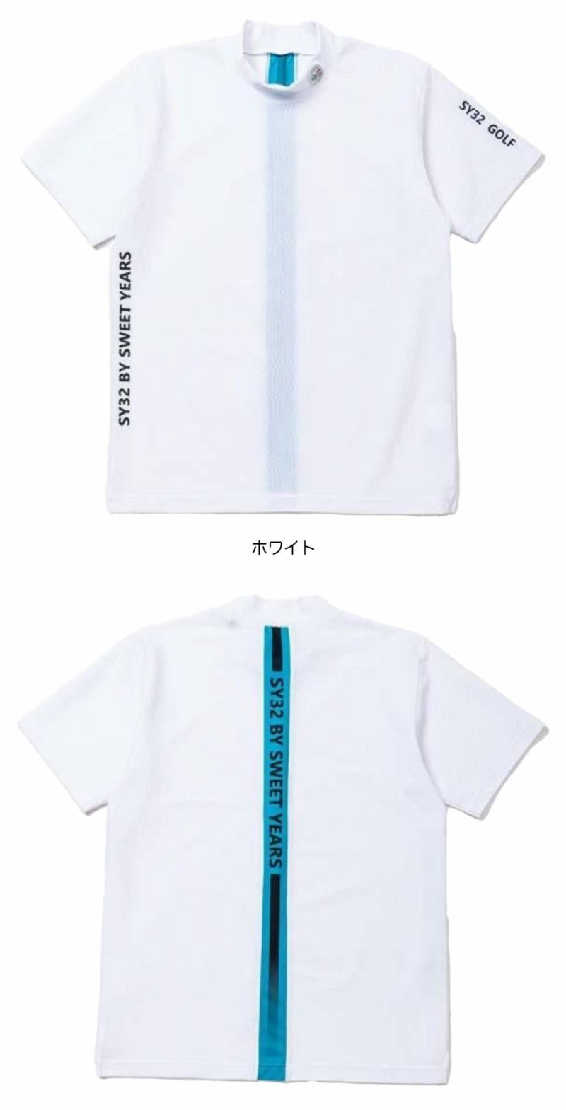 SY32GOLFSYG-25S020ゴルフウェア3D-FACEBACKNEONMOCK半袖メンズ日本正規品2025春夏モデル