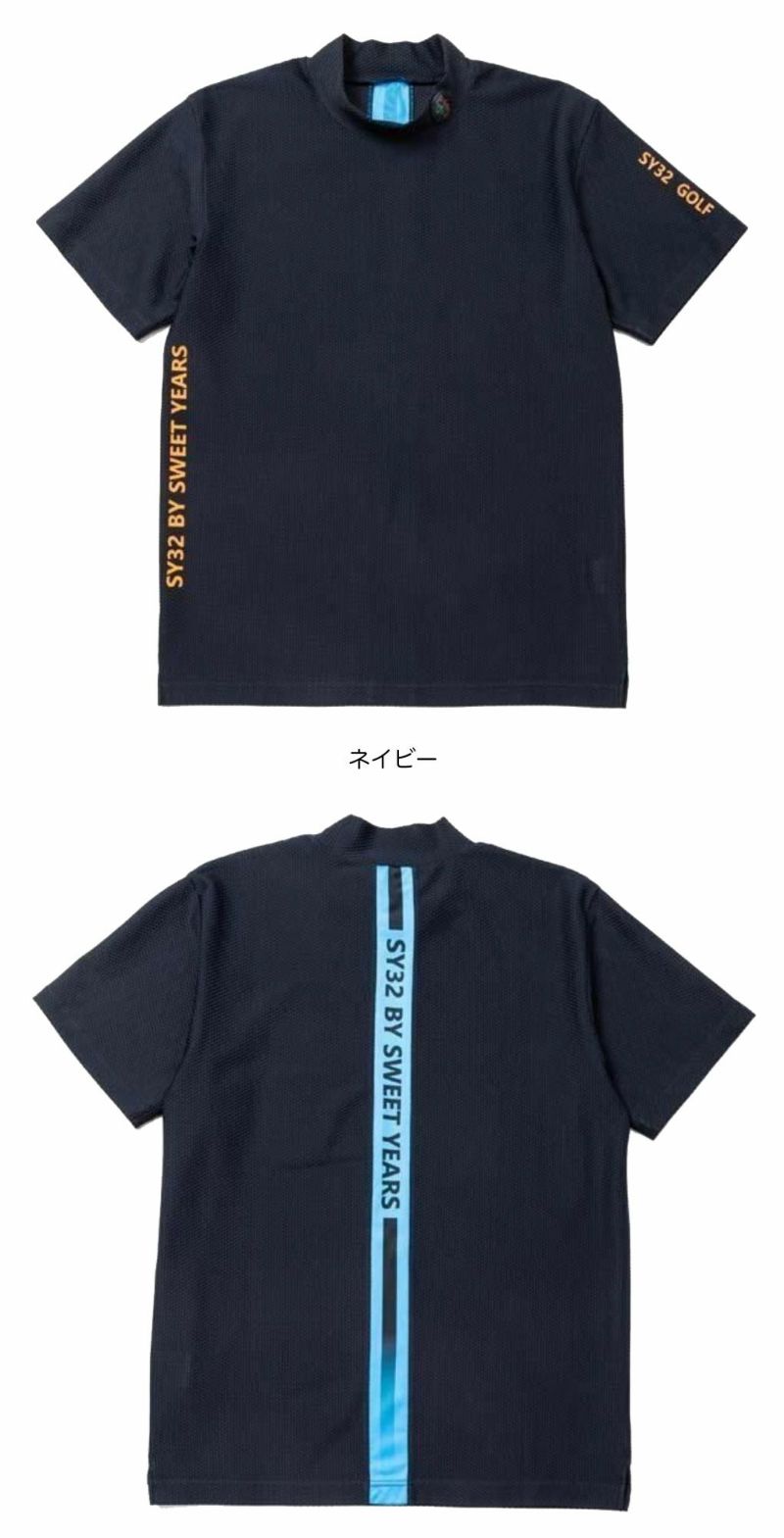 SY32GOLFSYG-25S020ゴルフウェア3D-FACEBACKNEONMOCK半袖メンズ日本正規品2025春夏モデル