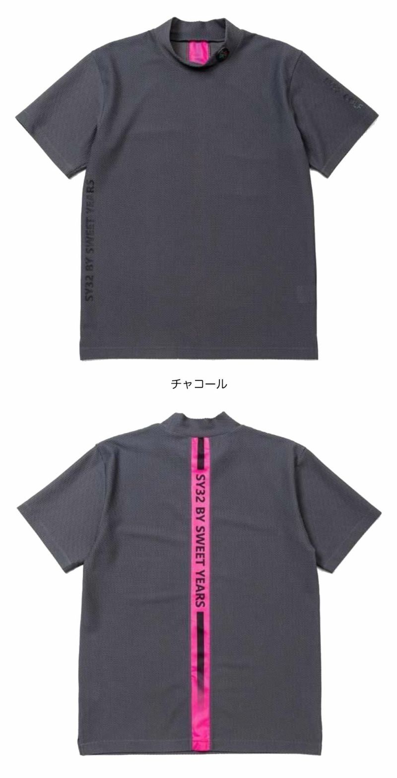 SY32GOLFSYG-25S020ゴルフウェア3D-FACEBACKNEONMOCK半袖メンズ日本正規品2025春夏モデル