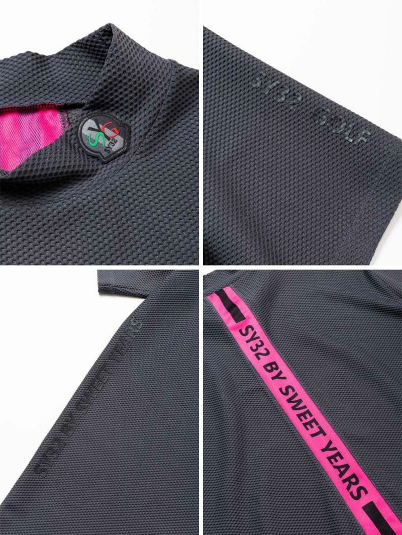 SY32GOLFSYG-25S020ゴルフウェア3D-FACEBACKNEONMOCK半袖メンズ日本正規品2025春夏モデル