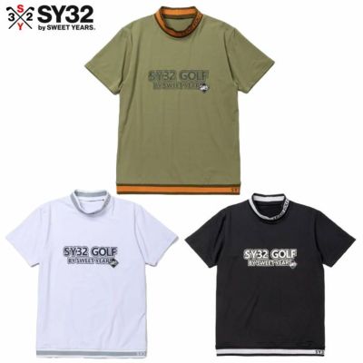 SY32 GOLF SYG-25S038 ゴルフウェア LIGHT STRETCH LOGO MOCK 半袖 メンズ 日本正規品 2025春夏モデル 日本正規品