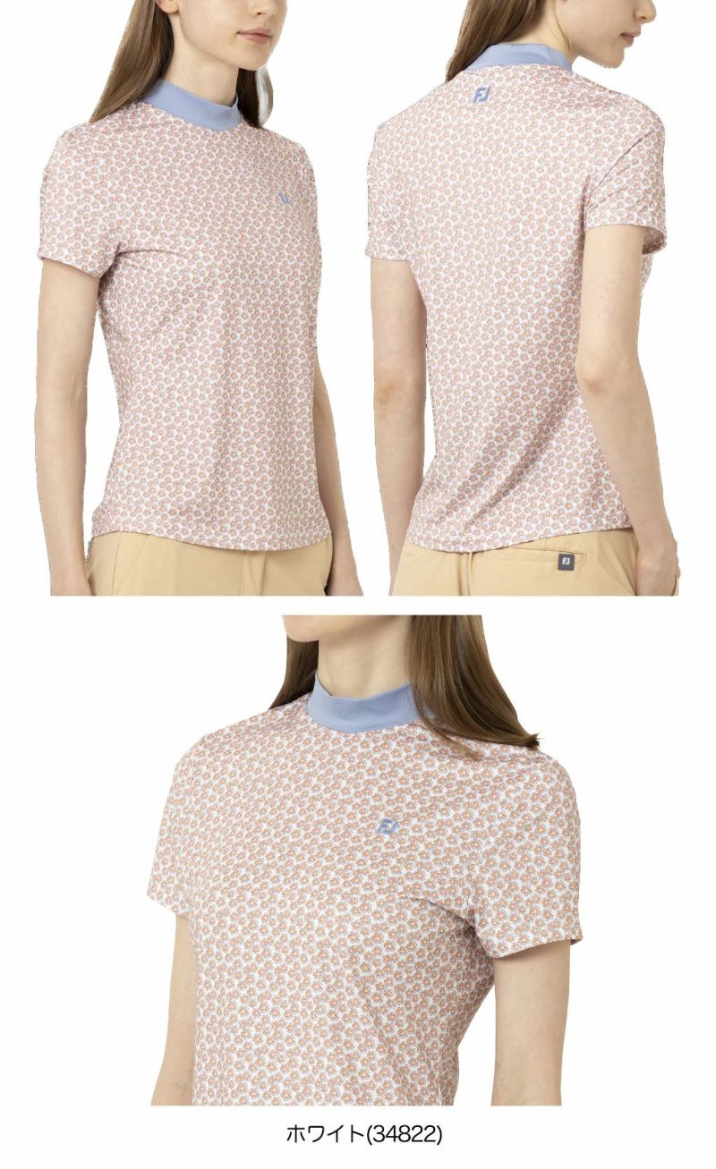 フットジョイフラワープリント半袖モックネックシャツFJ-F25-S10レディースゴルフウェアFOOTJOY2025春夏モデル日本正規品