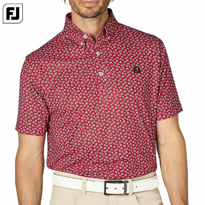 フットジョイフラワープリント半袖ボタンダウンシャツFJ-F25-S14メンズゴルフウェアFOOTJOY2025春夏モデル日本正規品