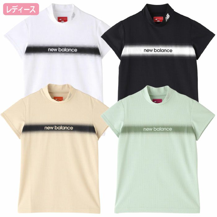 ニューバランス円形配色ロゴライン半袖モックネックプルオーバー012-5166509レディースゴルフウェアnewbalance2025春夏モデル日本正規品
