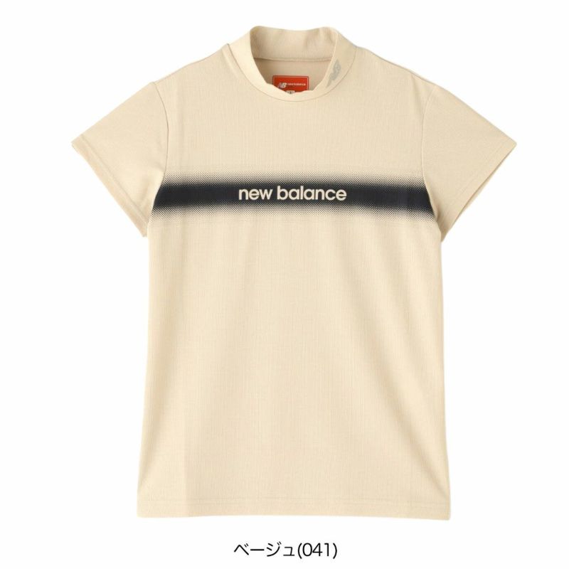 ニューバランス円形配色ロゴライン半袖モックネックプルオーバー012-5166509レディースゴルフウェアnewbalance2025春夏モデル日本正規品