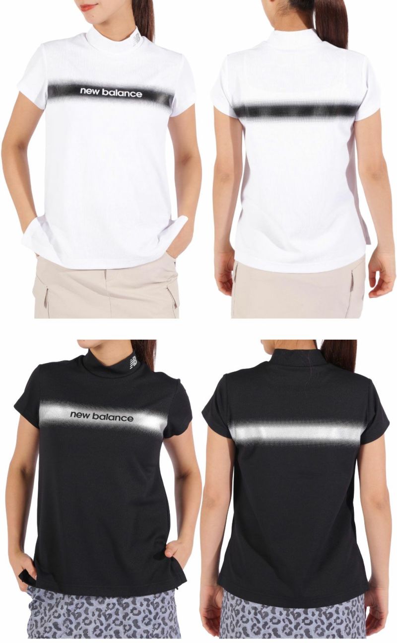 ニューバランス円形配色ロゴライン半袖モックネックプルオーバー012-5166509レディースゴルフウェアnewbalance2025春夏モデル日本正規品