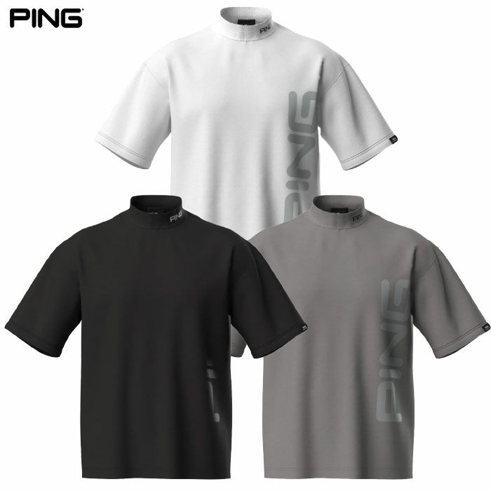 ピンPINGピンダブルメッシュ半袖ハイネックシャツ621-5167305メンズゴルフウェア2025春夏モデル日本正規品
