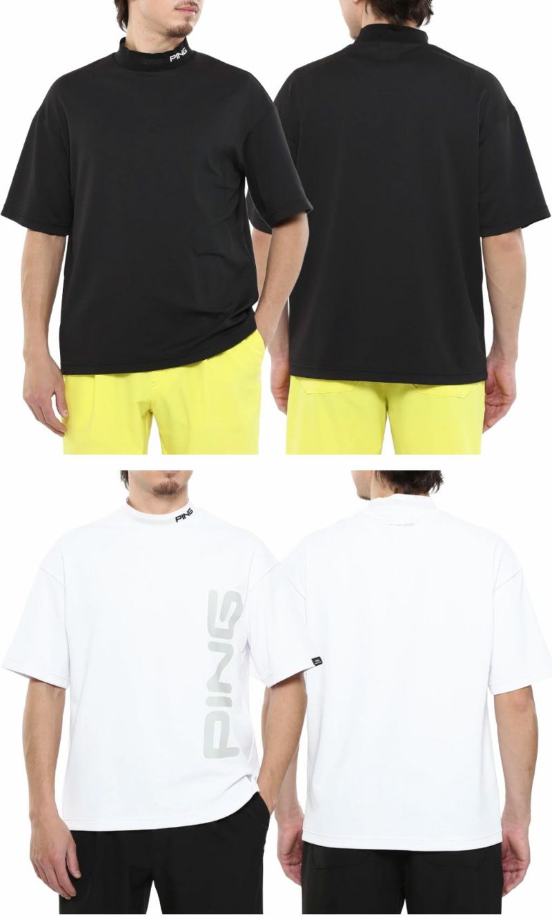 ピンPINGピンダブルメッシュ半袖ハイネックシャツ621-5167305メンズゴルフウェア2025春夏モデル日本正規品