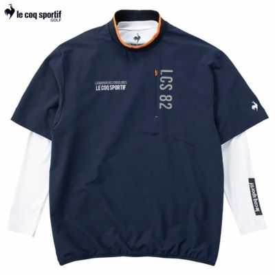 ルコックスポルティフ インナー付き半袖プルオーバー LG4FTZ00M メンズ ゴルフウェア ゴルフ le coq sportif golf 2024秋冬モデル 日本正規品