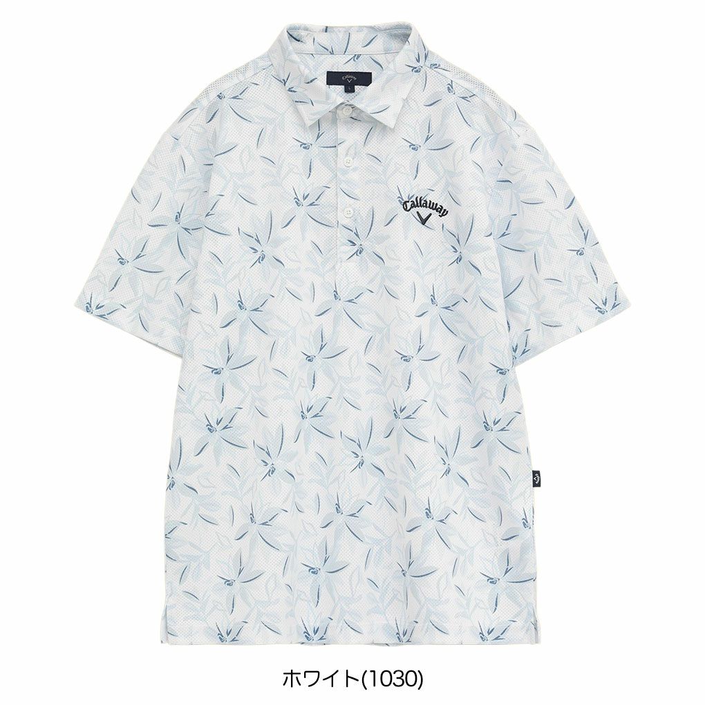 キャロウェイかざあなメッシュフラワープリントシャツC25234104メンズゴルフウェア2025秋冬モデルCallaway日本正規品