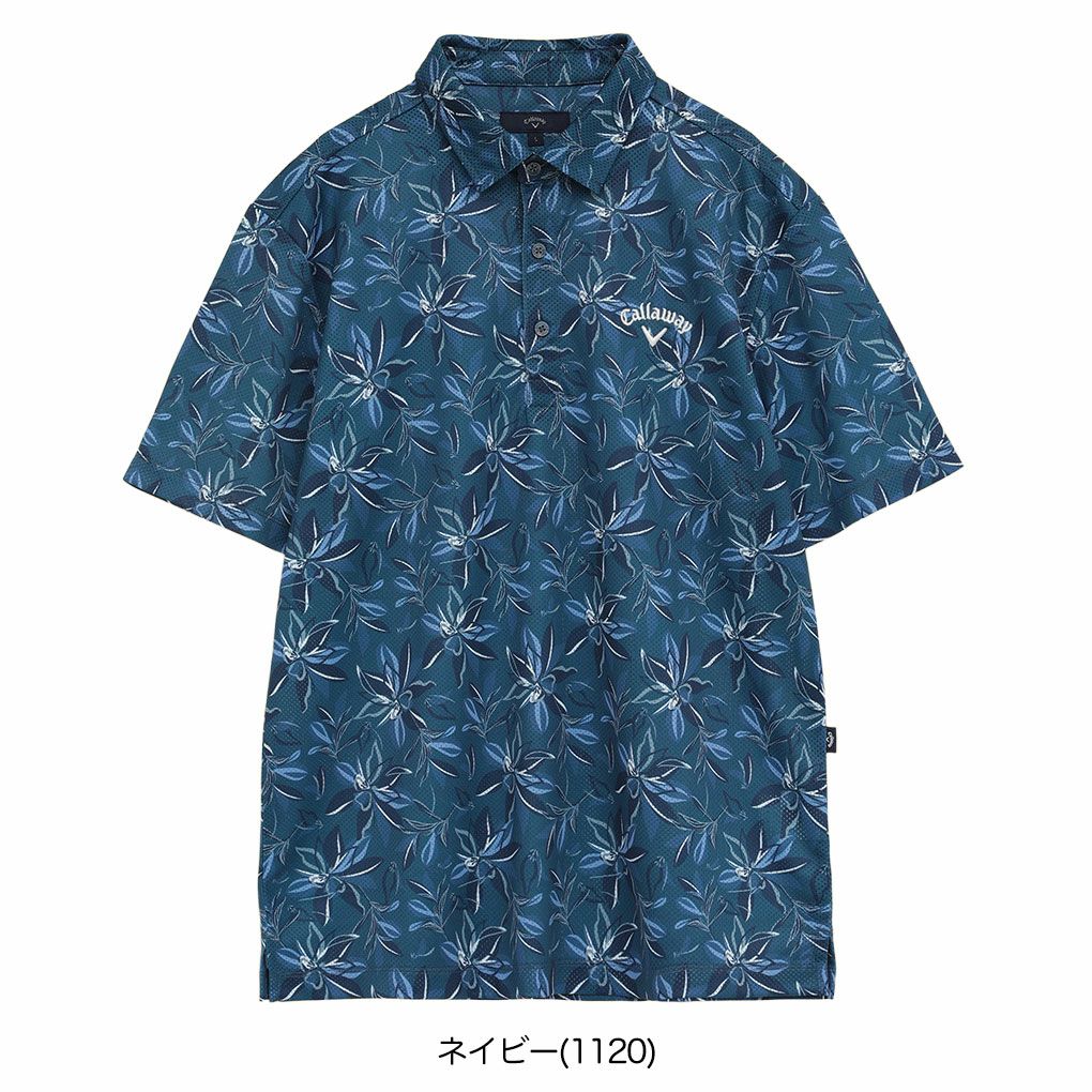 キャロウェイかざあなメッシュフラワープリントシャツC25234104メンズゴルフウェア2025秋冬モデルCallaway日本正規品