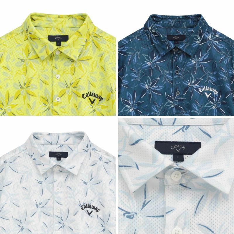 キャロウェイかざあなメッシュフラワープリントシャツC25234104メンズゴルフウェア2025秋冬モデルCallaway日本正規品