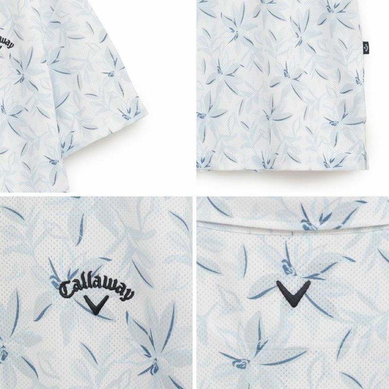 キャロウェイかざあなメッシュフラワープリントシャツC25234104メンズゴルフウェア2025秋冬モデルCallaway日本正規品