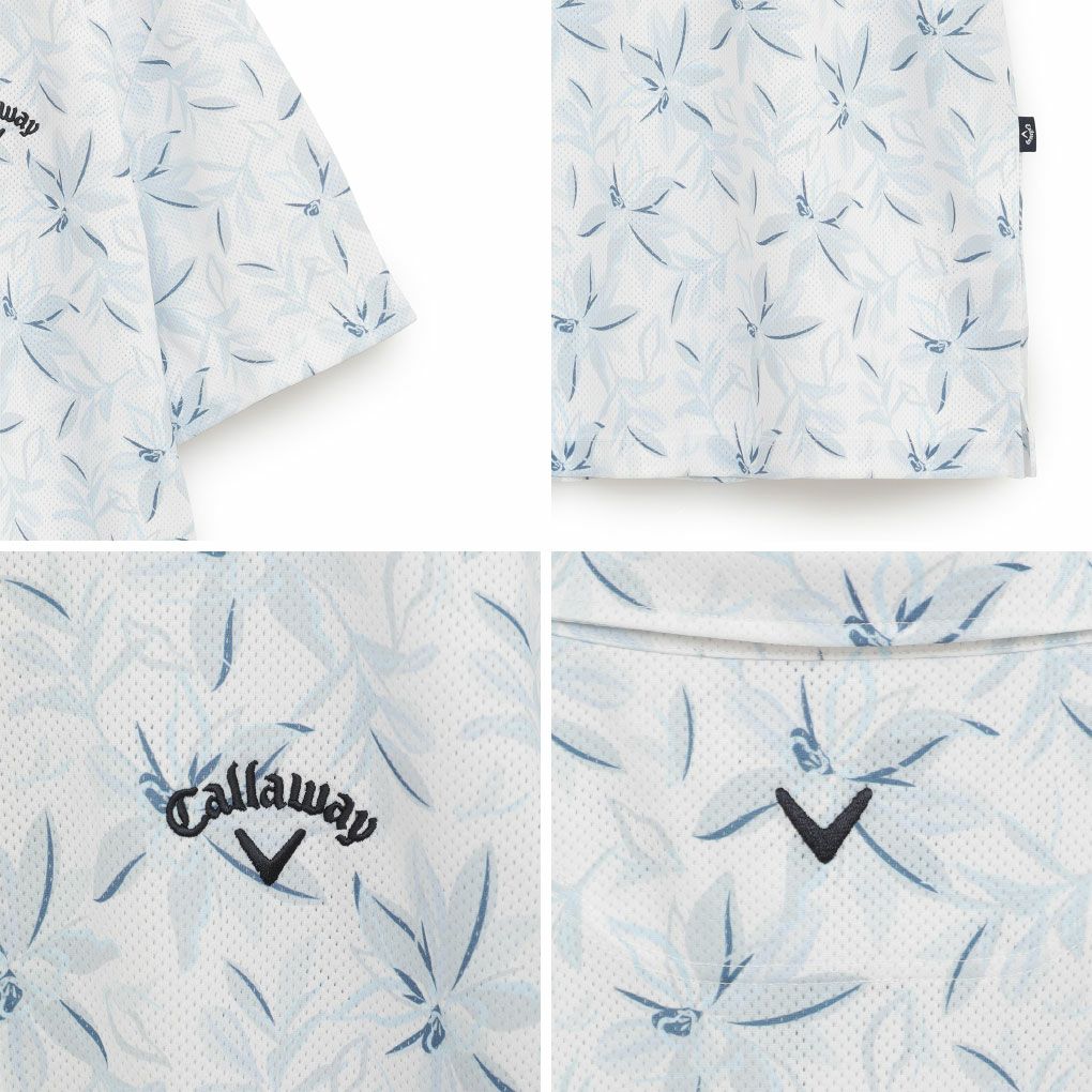 キャロウェイかざあなメッシュフラワープリントシャツC25234104メンズゴルフウェア2025秋冬モデルCallaway日本正規品
