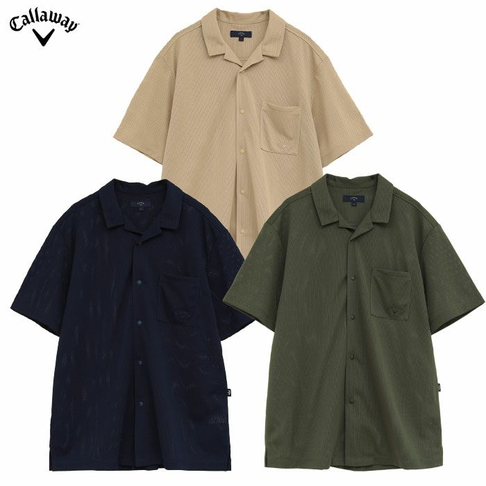 キャロウェイかざあなメッシュ開襟シャツC25234105メンズゴルフウェア2025秋冬モデルCallaway日本正規品