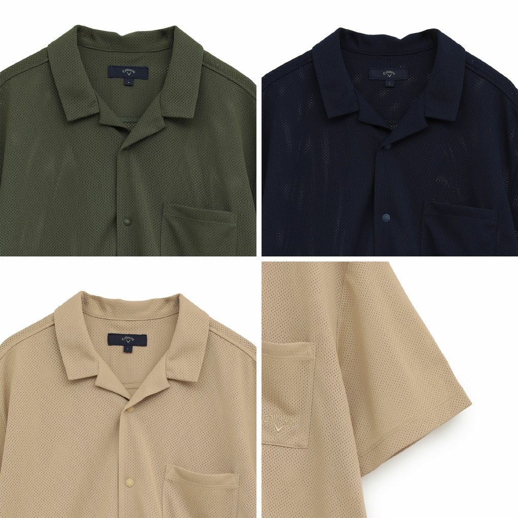 キャロウェイかざあなメッシュ開襟シャツC25234105メンズゴルフウェア2025秋冬モデルCallaway日本正規品