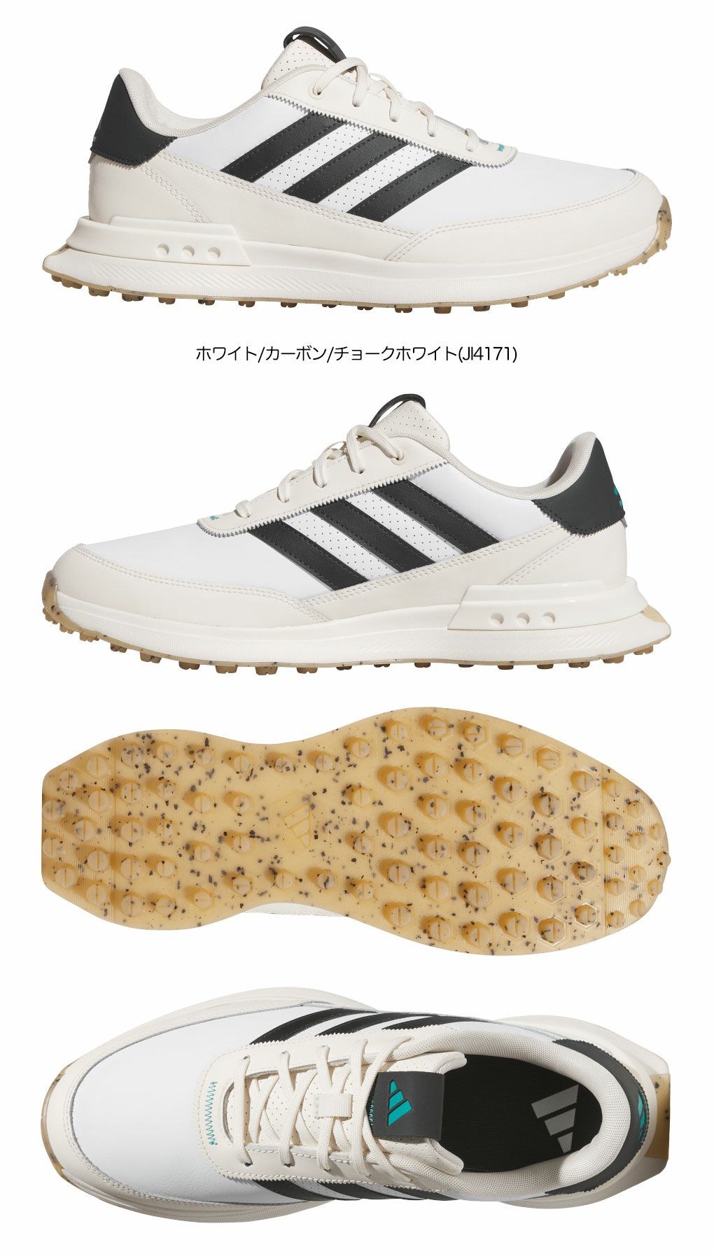 アディダスS2GSLレザー24スパイクレスシューズMDK95メンズゴルフシューズ靴2025年モデルadidas日本正規品