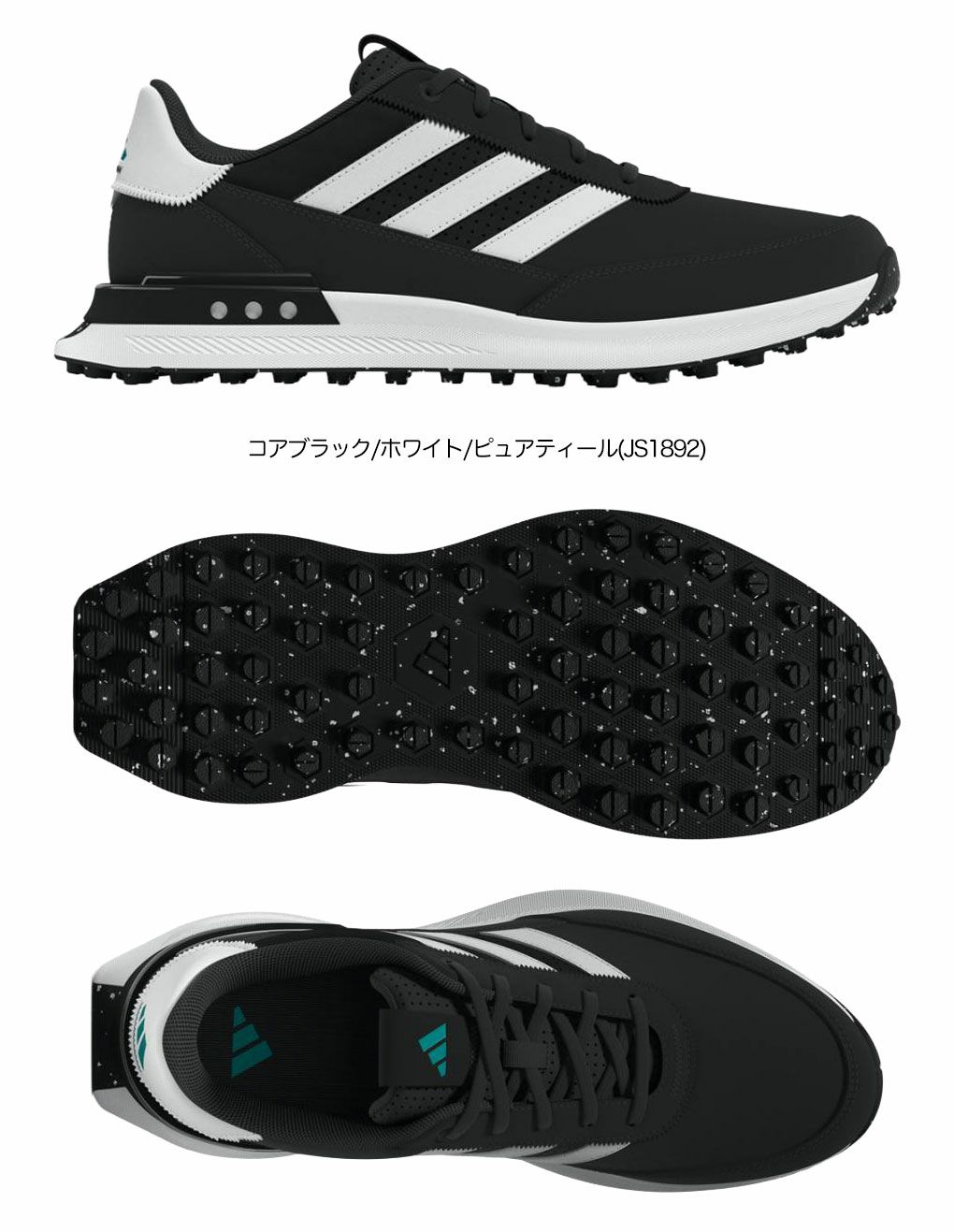 アディダスS2GSLレザー24スパイクレスシューズMDK95メンズゴルフシューズ靴2025年モデルadidas日本正規品