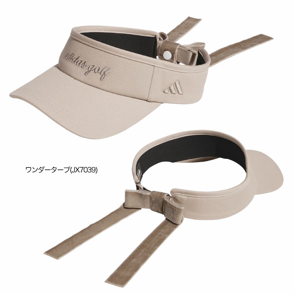 アディダスベロアリボンバイザーKQE26レディースゴルフキャップ帽子2025秋冬モデルadidas日本正規品