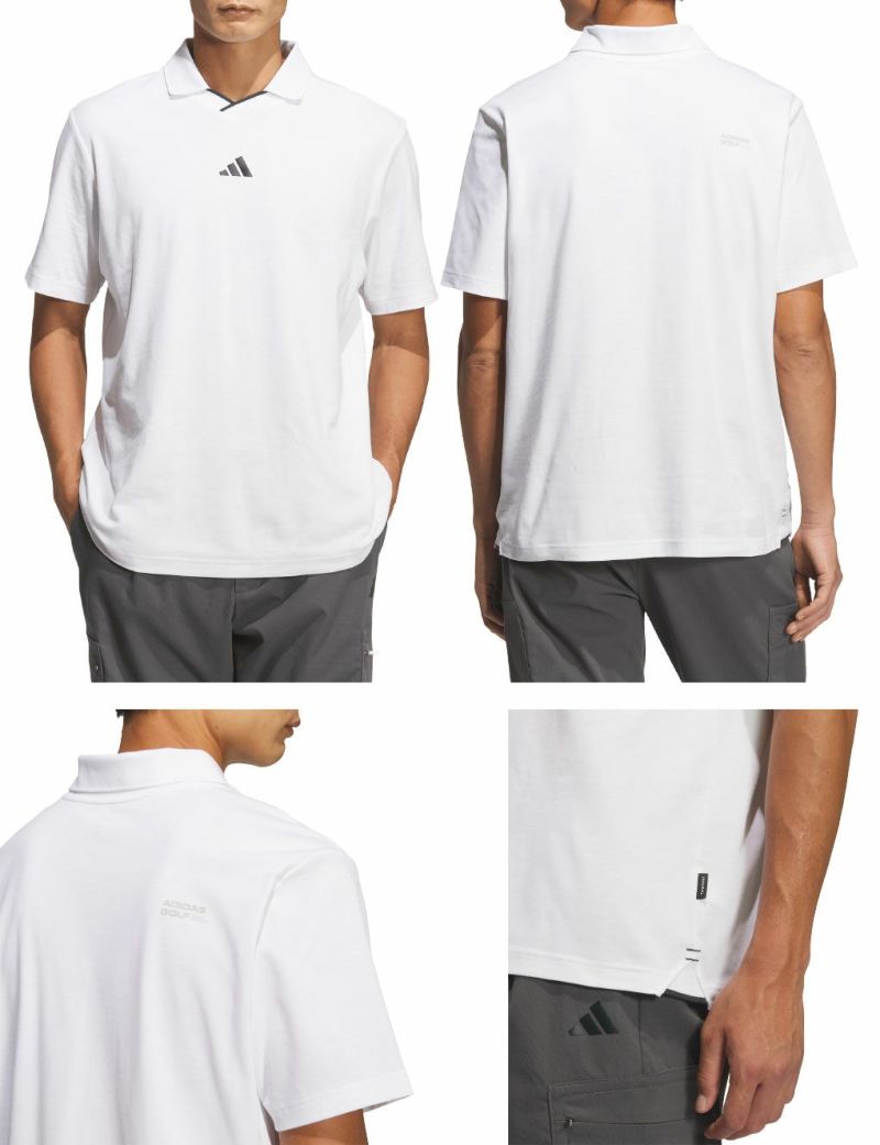 アディダスマイクロビヨンドザコースツイストニットスキッパーカラー半袖ポロシャツJUW96メンズゴルフウェアゴルフ2025秋冬モデルadidas日本正規品