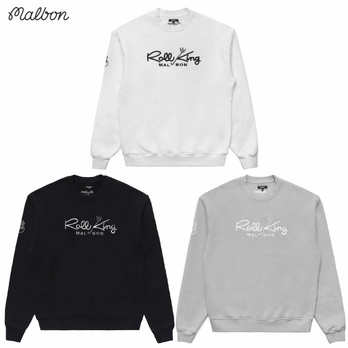 マルボンゴルフウェアトレーナースウェットM-9229ROLLKINGCREWFLEECEメンズゴルフウェアmalbongolf2025秋冬モデルUSモデル並行輸入品