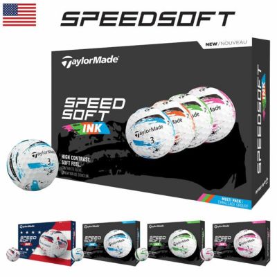 【まとめ買いがお得】テーラーメイド 2025 SpeedSoft Ink スピードソフト ゴルフボール ソフトアイオノマー 2層構造 USA直輸入品