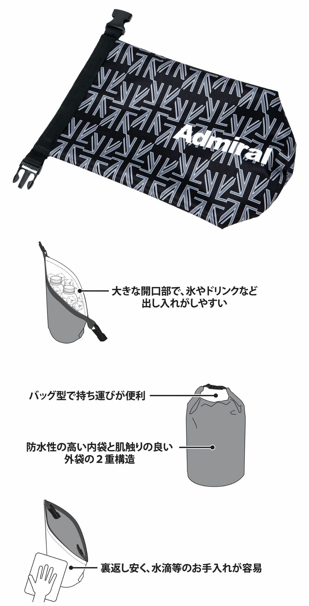 アドミラルAdmiralGolf氷嚢ロールトップ式ADMZ5AECアイスバッグアイシング熱中症対策2025年モデル日本正規品