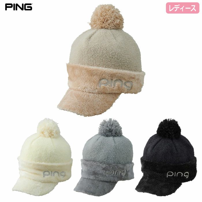 PINGピンHW-L2519光電子ブリムニットキャップレディース帽子ゴルフキャップ2025秋冬モデル日本正規品