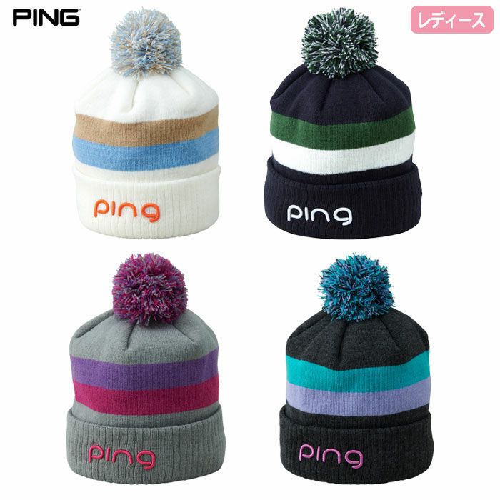 PINGピンHW-L2520カジュアルニットキャップレディース帽子ゴルフキャップ2025秋冬モデル日本正規品