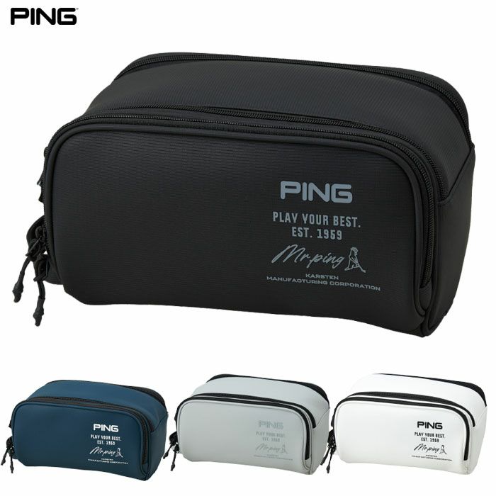 PING ボストンバックとラウンドポーチ PING ピン GB-F2506 ゴールドラインポーチ ゴルフ ラウンド