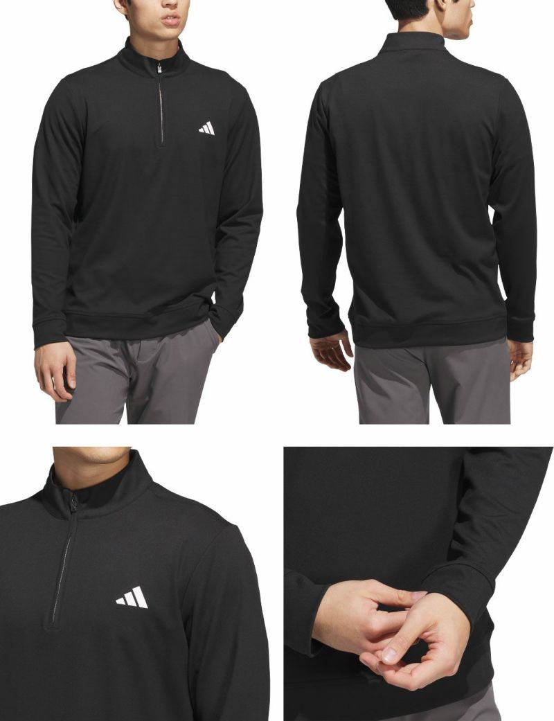 アディダス ハーフジップ 長袖スゥエット JVU44 メンズ ゴルフウェア
