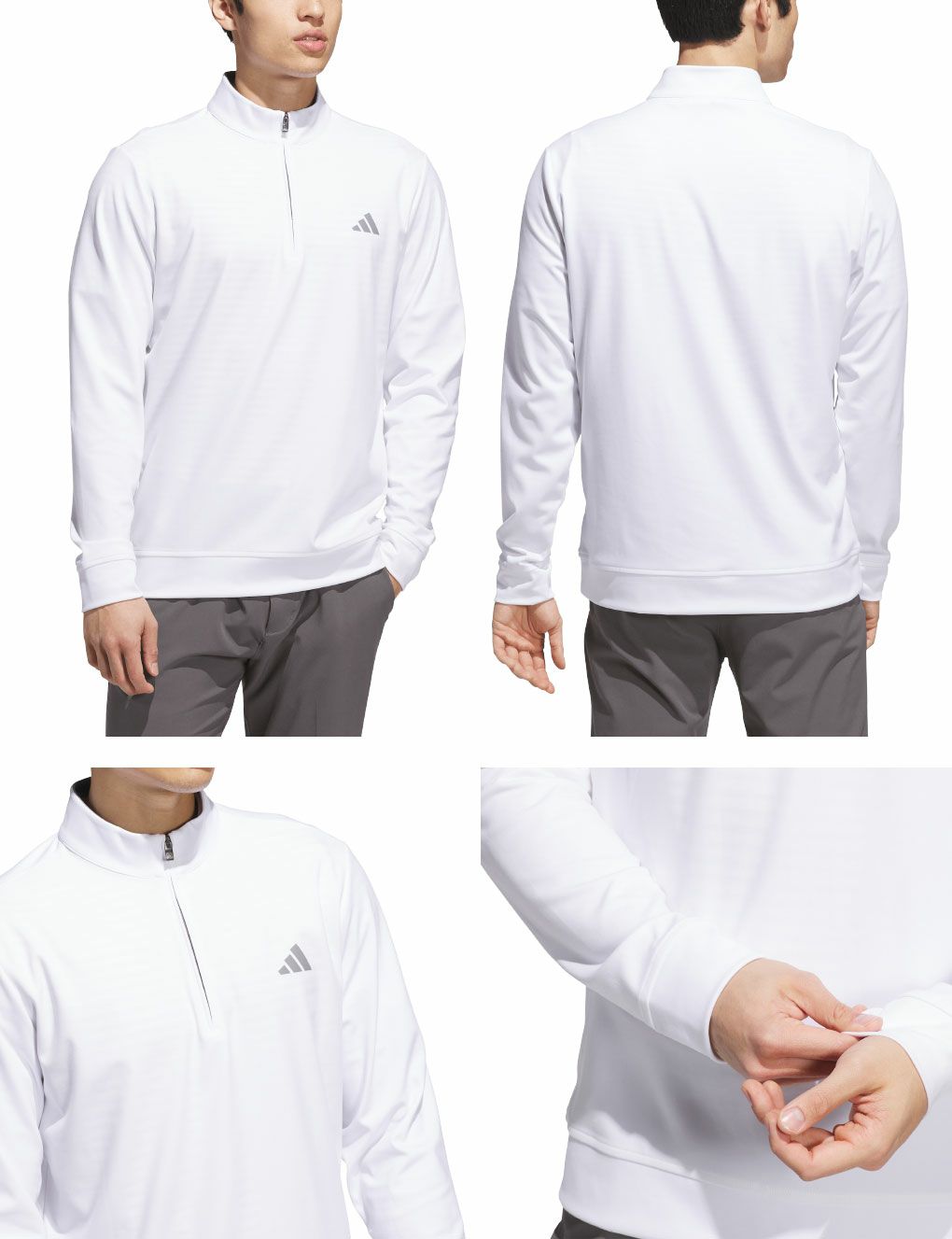 アディダス ハーフジップ 長袖スゥエット JVU44 メンズ ゴルフウェア