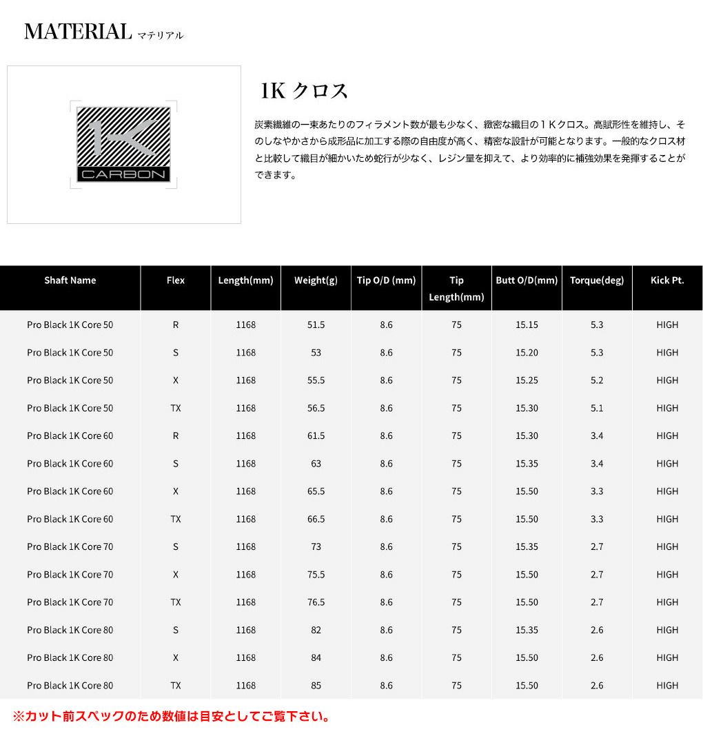 プロギアスリーブ付きシャフト