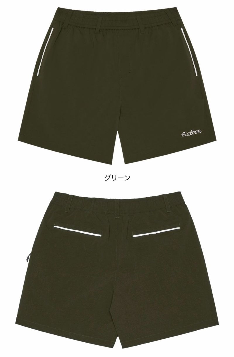 マルボン　ゴルフ　ショートパンツ 黒 Malbon Golf(マルボンゴルフ) ハーフ・ショートパンツ(メンズ