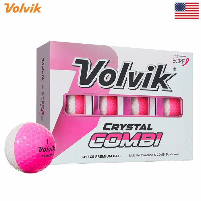 ボルビック Volvik ゴルフボール 2025 BCRF Crystal Combi Pink Golf