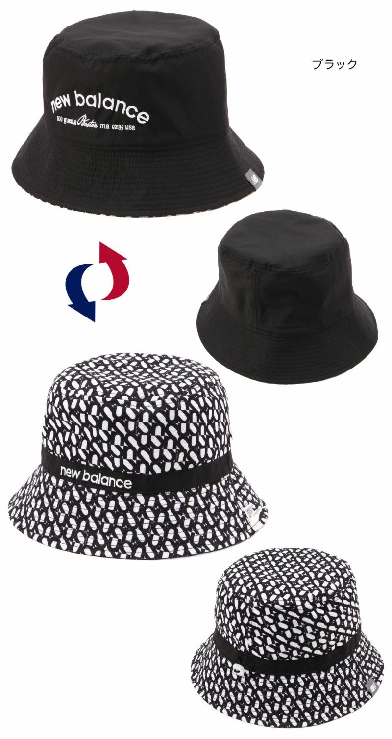 ニューバランス無地×ロゴジオメトリックリバーシブル仕様バケットハット012-5287003メンズレディースゴルフキャップ帽子newbalance2025春夏モデル日本正規品