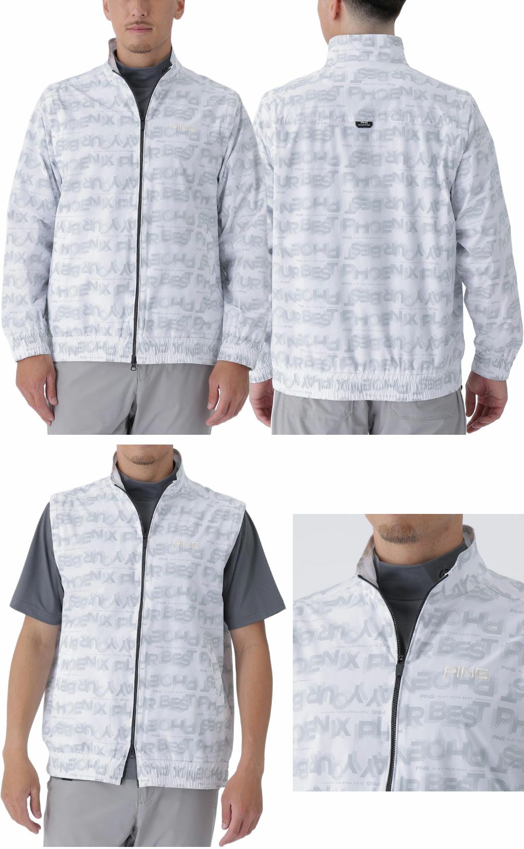 ピンPING2WAYドットグラデーションスタンドブルゾン621-5220801メンズゴルフウェア2025秋冬モデル日本正規品