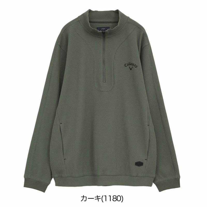 キャロウェイ ワッフルハーフジップモックネックシャツ