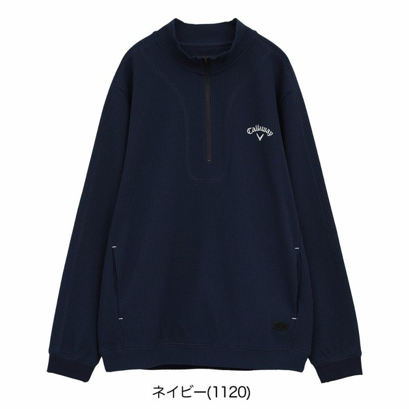 キャロウェイ ワッフルハーフジップモックネックシャツ