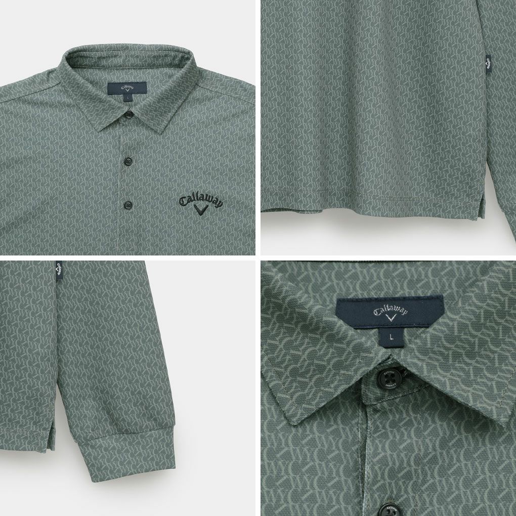 キャロウェイロゴプリントオニカノコ長袖シャツC25233107メンズゴルフウェア2025秋冬モデルCallaway日本正規品