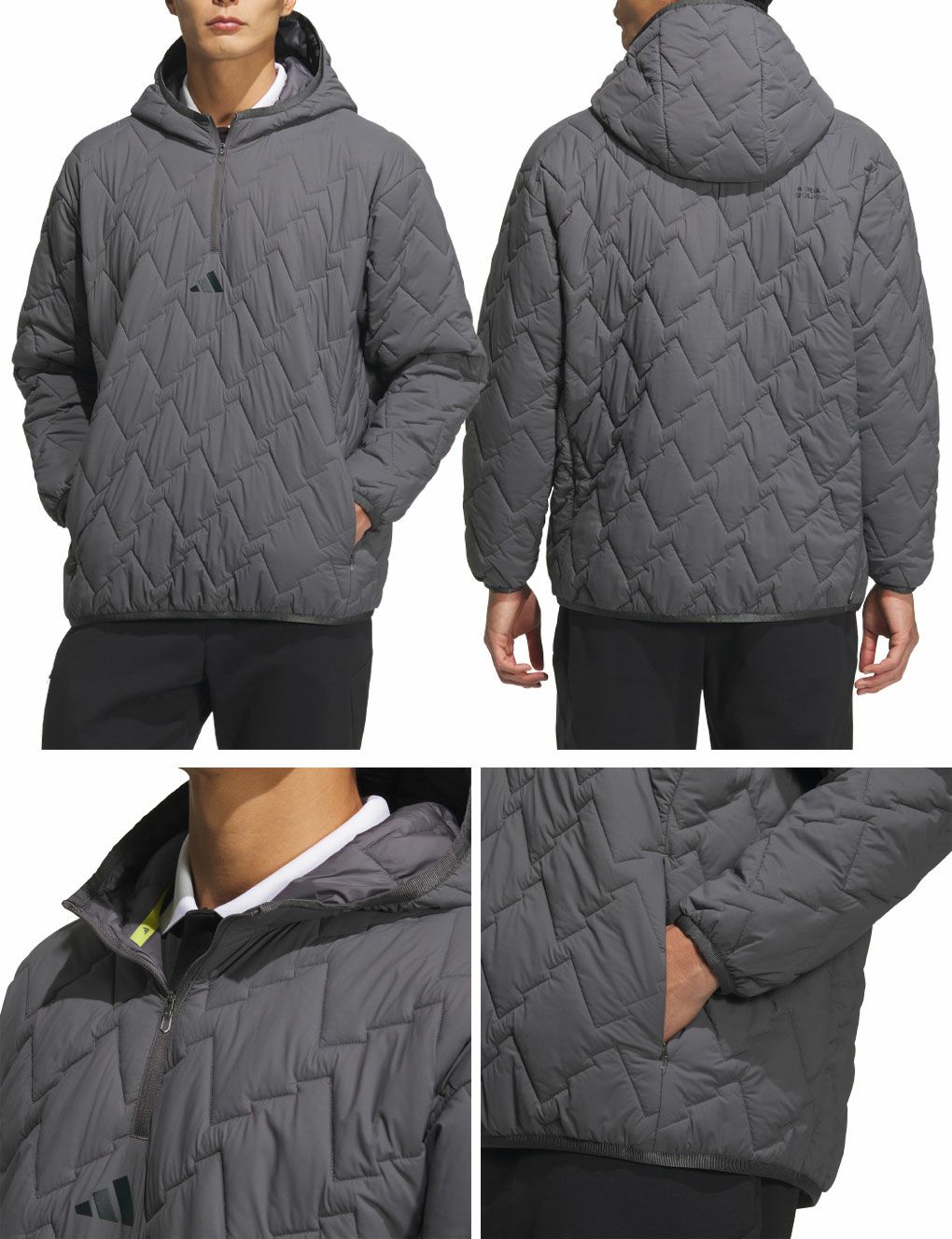 アディダスビヨンドザコースキルトハーフジップフーディージャケットJUW86メンズゴルフウェアゴルフ2025秋冬モデルadidas日本正規品