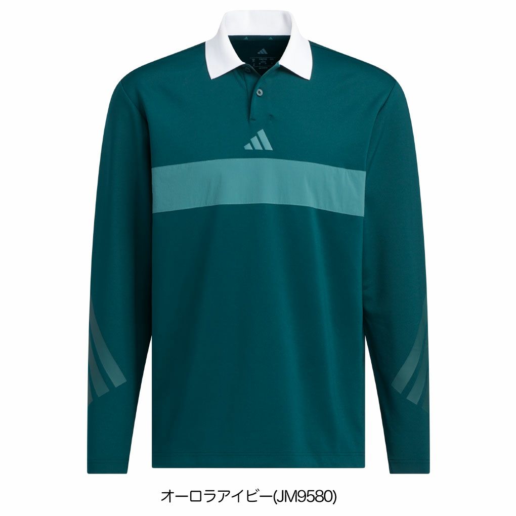アディダスビヨンドザコースカラーブロック長袖ポロシャツJUW95メンズゴルフウェアゴルフ2025秋冬モデルadidas日本正規品